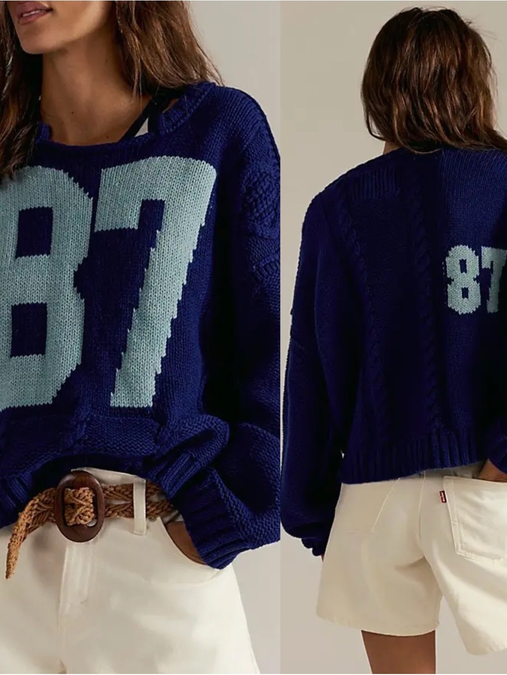 WE THE FREE 87 PULLOVER SWEATER MIDNIGHT BLUE COMBO
